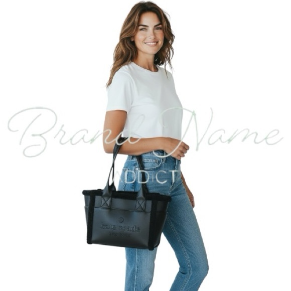 KATE SPADE 17” JETT FAUX SHEARLING LARGE TOTE PATENT LEATHER NWT - Picture 7 of 7